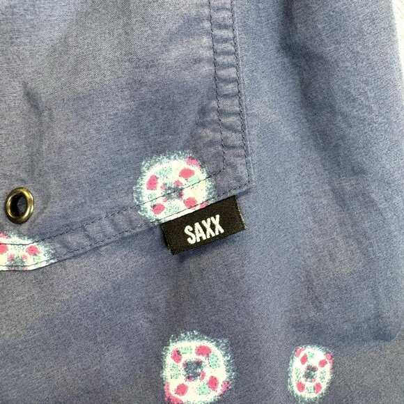 SAXX Cannonball 2N1 Swim Trunks Shorts Mens Size Medium Blue 7" Inseam - Picture 3 of 4